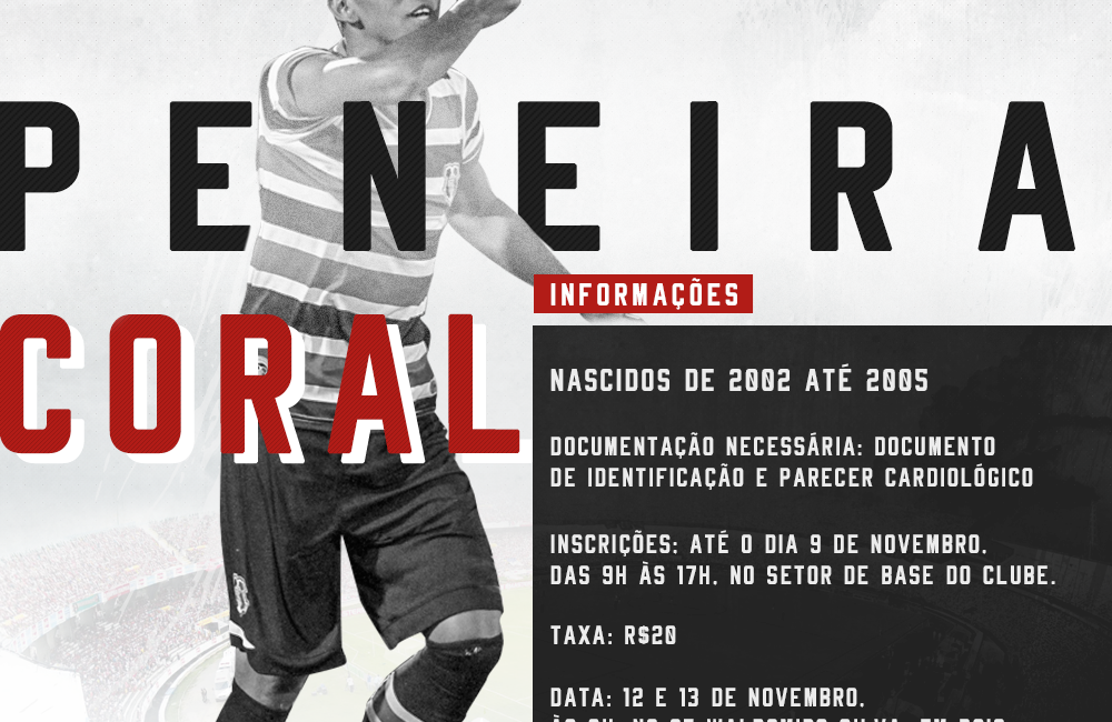 Peneira coral: inscrições estão abertas