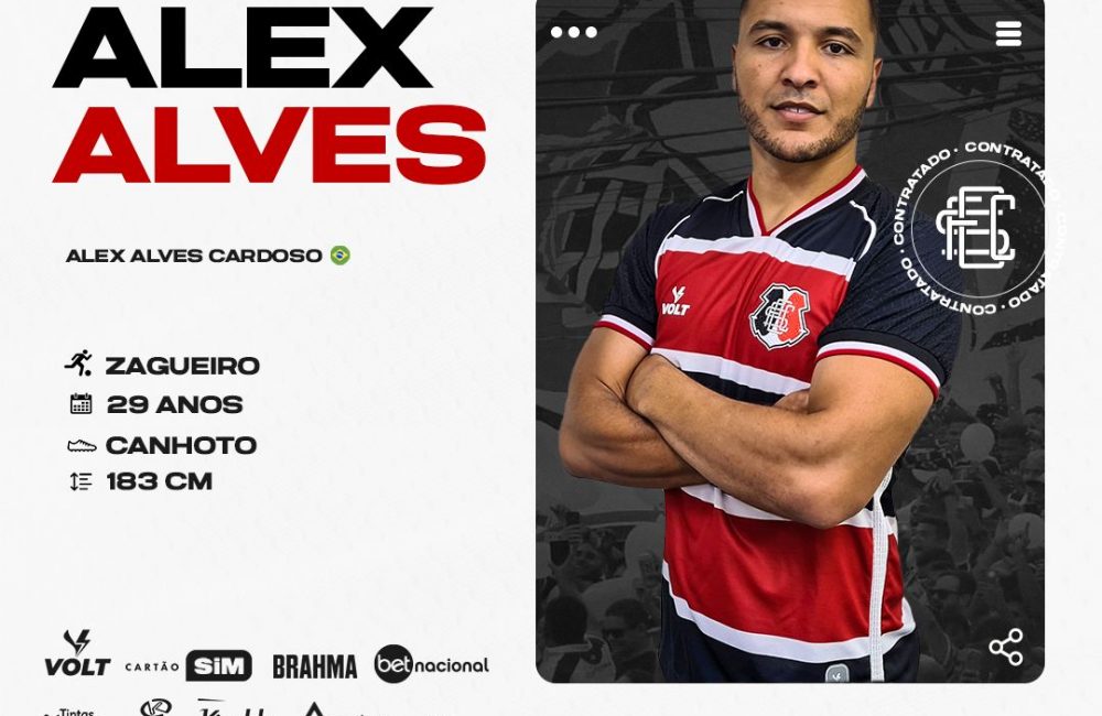 Zagueiro Alex Alves é o novo contratado do Santa Cruz para 2022