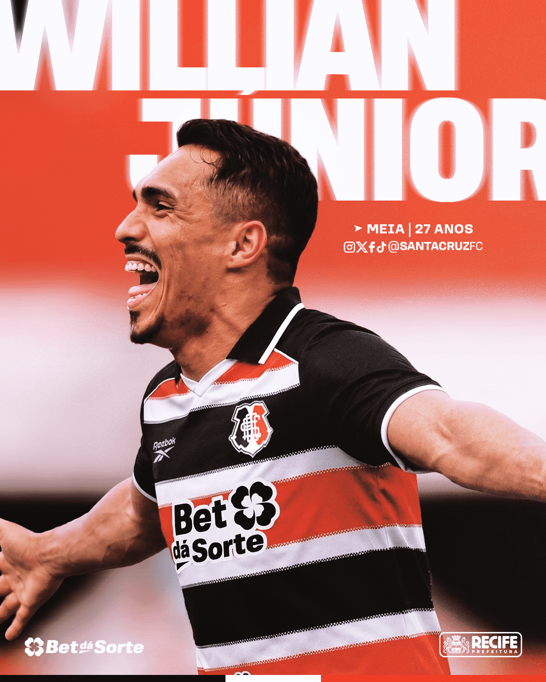 Willian Júnior retorna ao Santa Cruz para a reta final da Série C