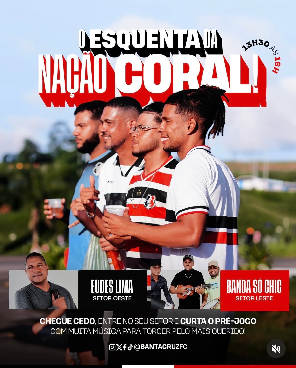 Esquenta da Nação Coral terá música antes da bola rolar