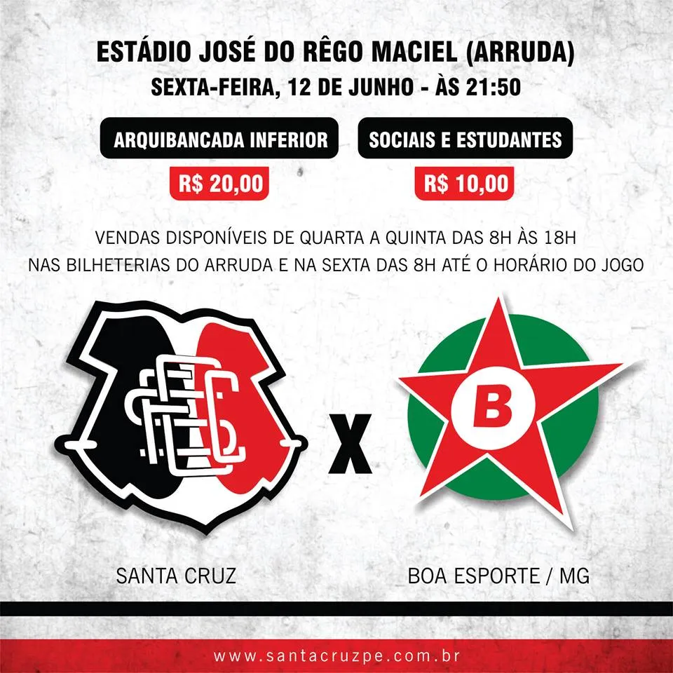Promoção nos ingressos para o jogo da sexta-feira